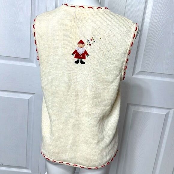 Bobbie Brooks Cotton Blend Christmas Sweater Vest Size Medium - Picture 6 of 15